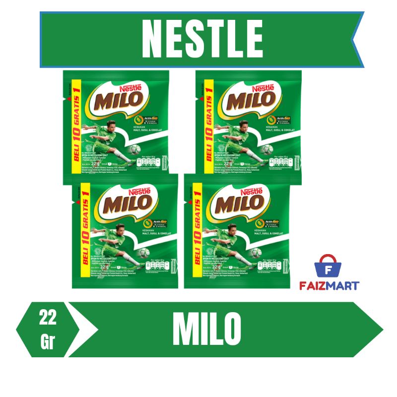 

Milo Nestle 1renceng (10pcs+gratis 1pcs) 22Gr