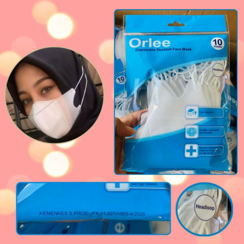 Masker Duckbill Putih Hijab