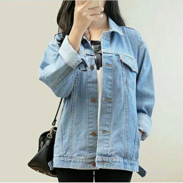 Jual Jaket Jeans Denim Super Oversize Wanita Jaket Denim Jumbo Cewek Indonesiashopee Indonesia 0384