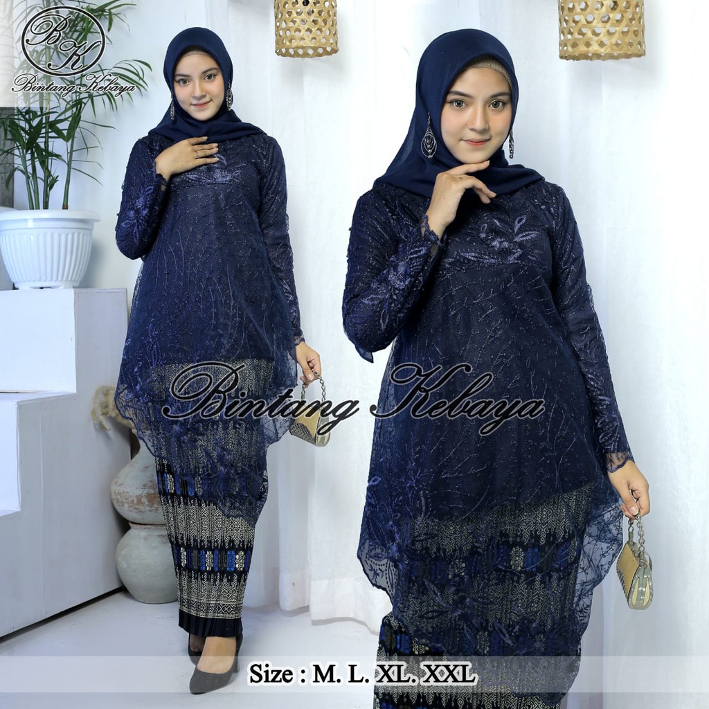 PROMO KEBAYA TUNIK TULLE MUTIARA BORDIR  / KEBAYA STELAN TULLE MUTIARA BORDIR