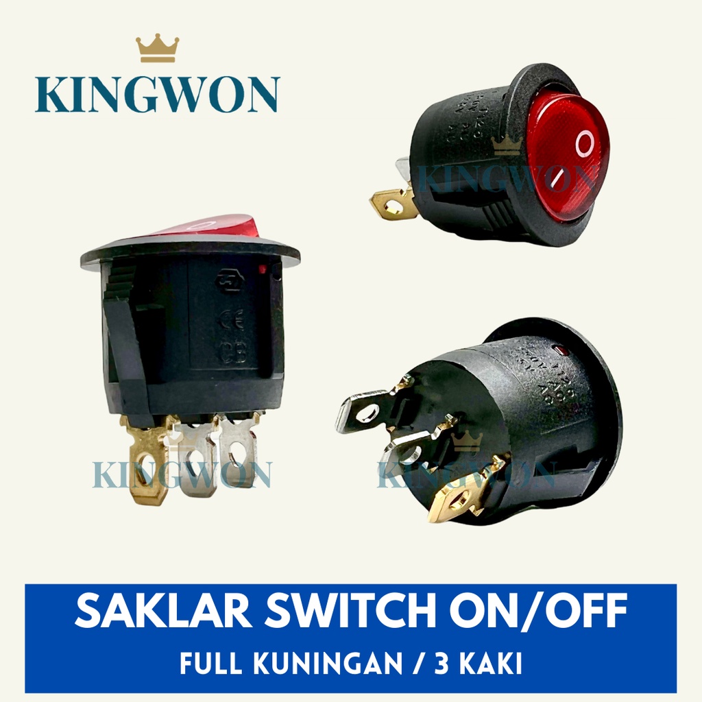 SAKLAR SWITCH ON OFF 3 PIN 3 KAKI HITAM