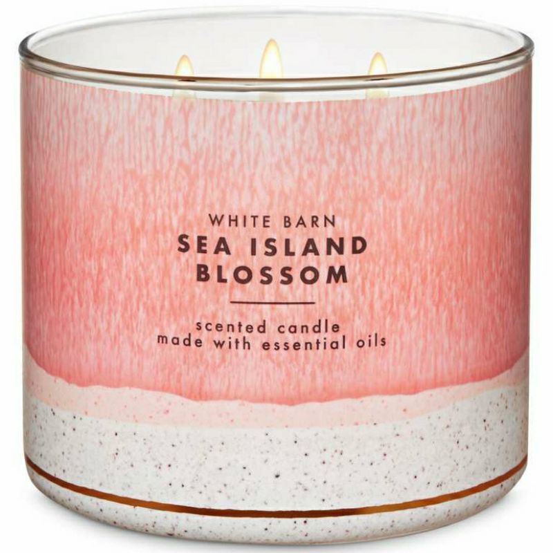 BATH &amp; BODY WORKS BBW SEA ISLAND BLOSSOM 3-WICK SCENTED CANDLE 411 G LILIN WANGI 3 SUMBU UKURAN BESAR PENGHARUM RUANGAN