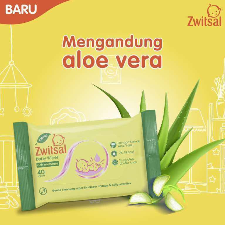 ZWITSAL BABY WIPES TISU BASAH BAYI SENSITIVE 50S 50 S RICH MOISTURE BABY SHARK 40S 40 S