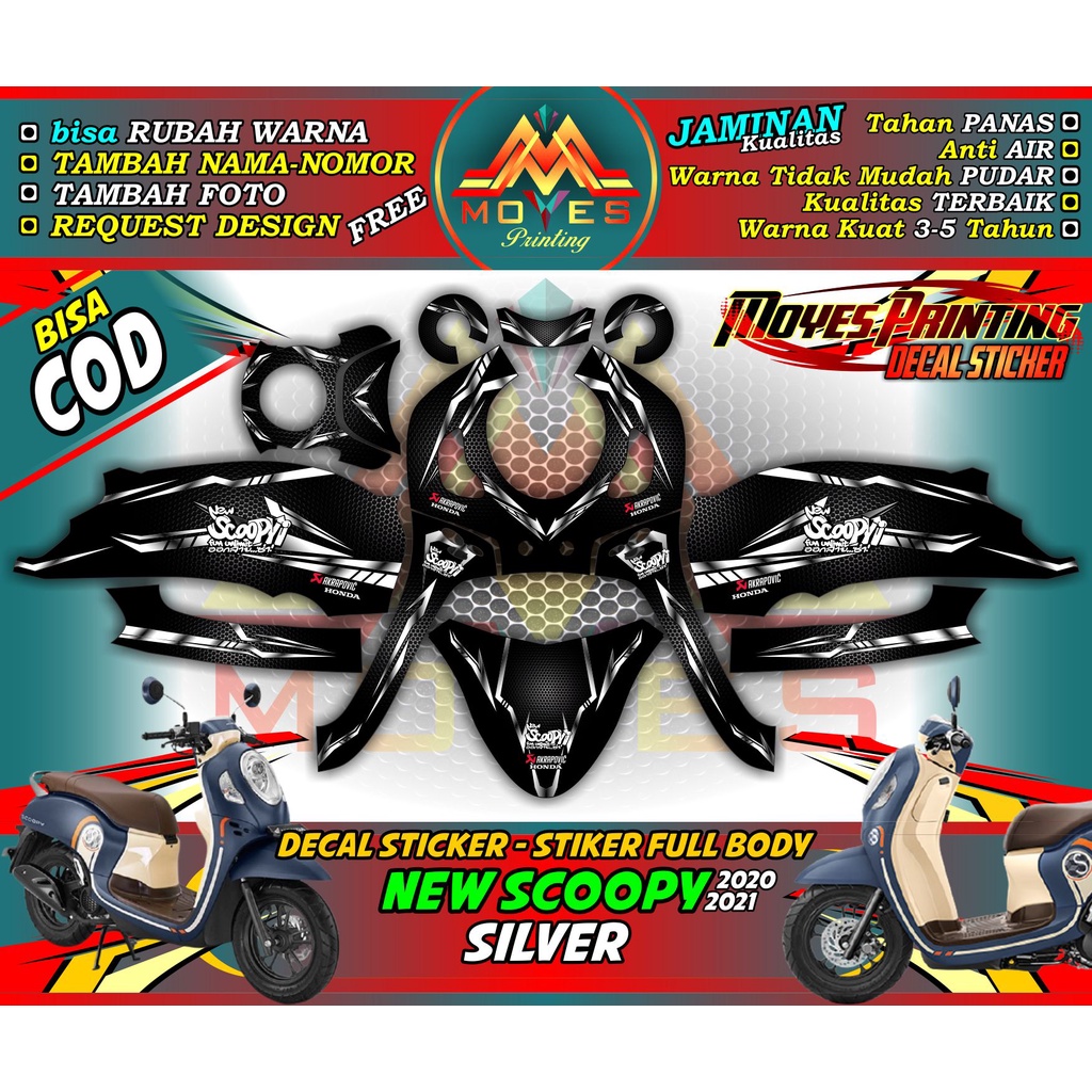 Decal New Scoopy simple 2020 - decal new scoopy simple 2021 full body stiker  tanpa dasboard