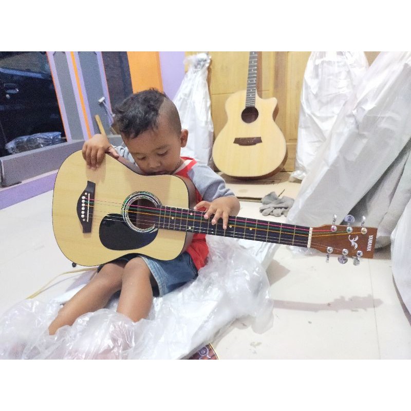 Gitar Akustik 3/4 tanem besi rangka silang