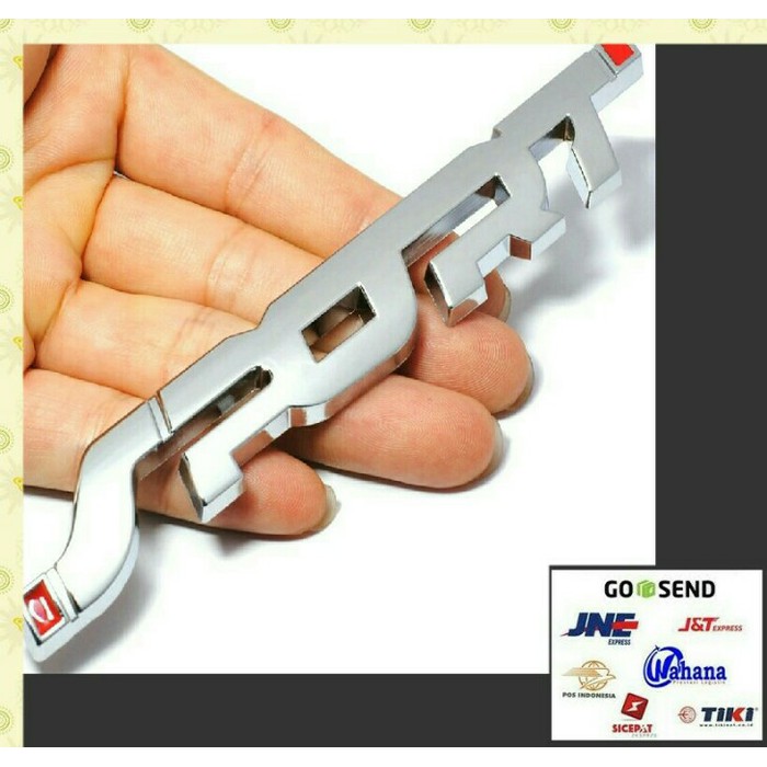 Ext01 Stiker Emblem 3d Chrome Silver Sport