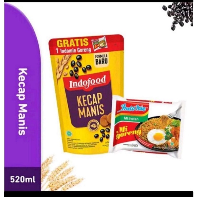 Indofood kecap manis 520ml ( free indomie)