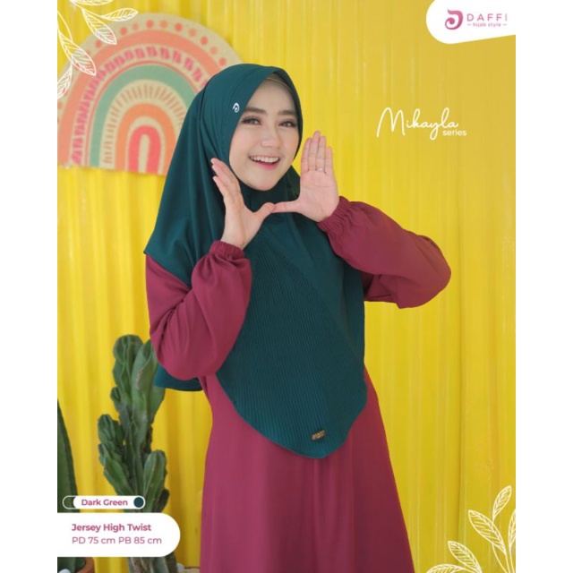 Restock Mikayla ORI DAFFI Hijab Instant Plisket Jilbab Jersey Pet Anthem Original