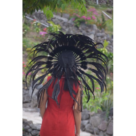 TOPI INDIAN - INDIAN HEADDRESS SMALL AYAM HITAM FULL