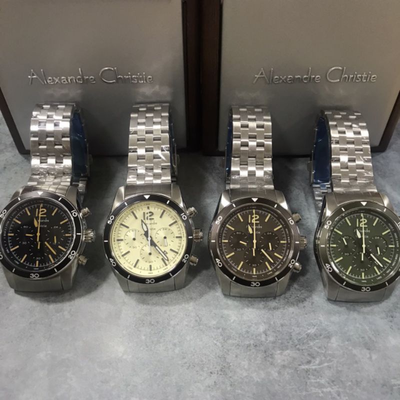 Jam Alexandre Christie AC 6407 MC BSS Pria Rantai Silver Bulat