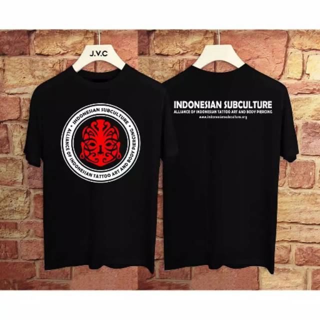 Fourfashion Kaos Pria Kaos Distro INDONESIAN SUBCULTURE Black FN130