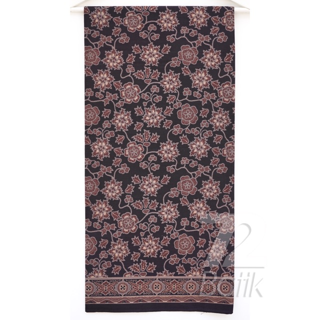 KAIN BATIK PREMIUM Bahan Katun Motif Kembang Warna Item Hitam Coklat Choklat 727850 Cap 72 Jarik Jarit Samping Kebat Panjang Batik Katun Modern Premium Bahan Seragam Batik Pernikahan Kantor Keluarga Murah Kamen Jadi Batik Bali Lembaran