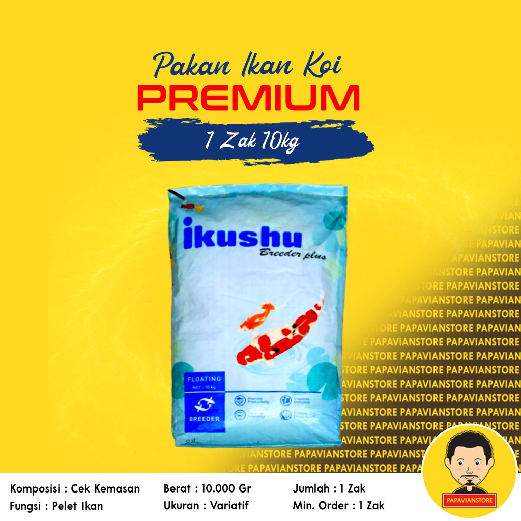 Pelet Pakan Makanan Ikan Hias Koi Fish Food Breeder Pro Ikushu Plus Harmoni Ukuran 10 Kg 1 Zak 3 5 8 mm S M L Small Kecil Medium Sedang Large Besar Size