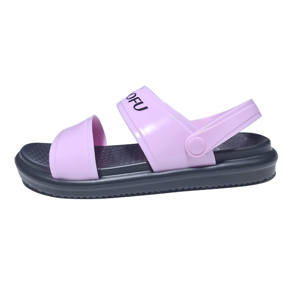 LUOFU ORIGINAL jelly sandal karet empuk murah sepatu tali wanita sendal cewek import E7197BW