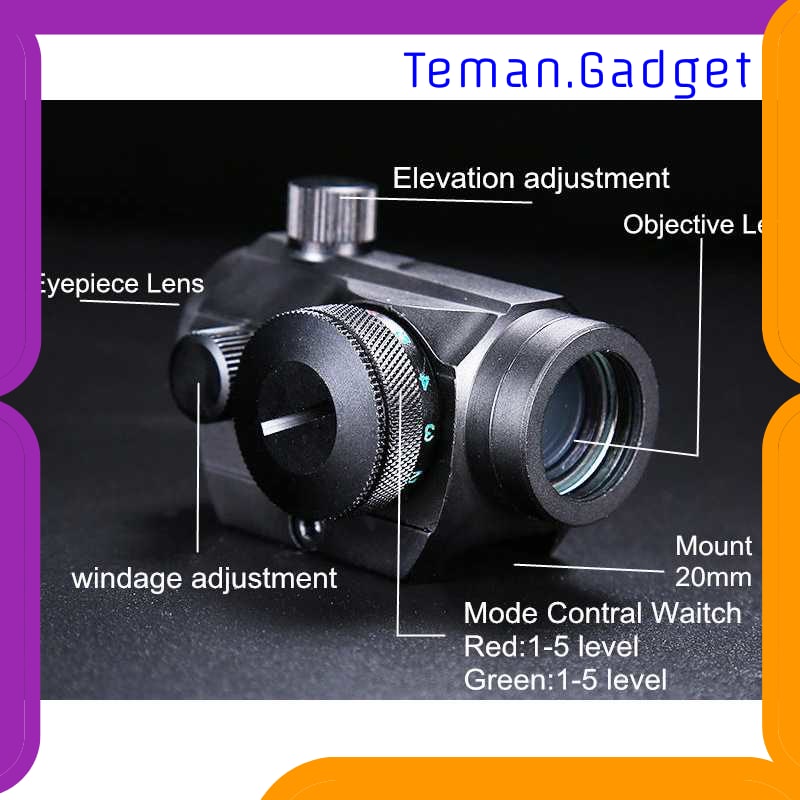 TG-ID032 KEKERAN TEROPONG SENAPAN HOLOGRAPHIC RED GREEN DOT SCOPE 20MM - HD22M1