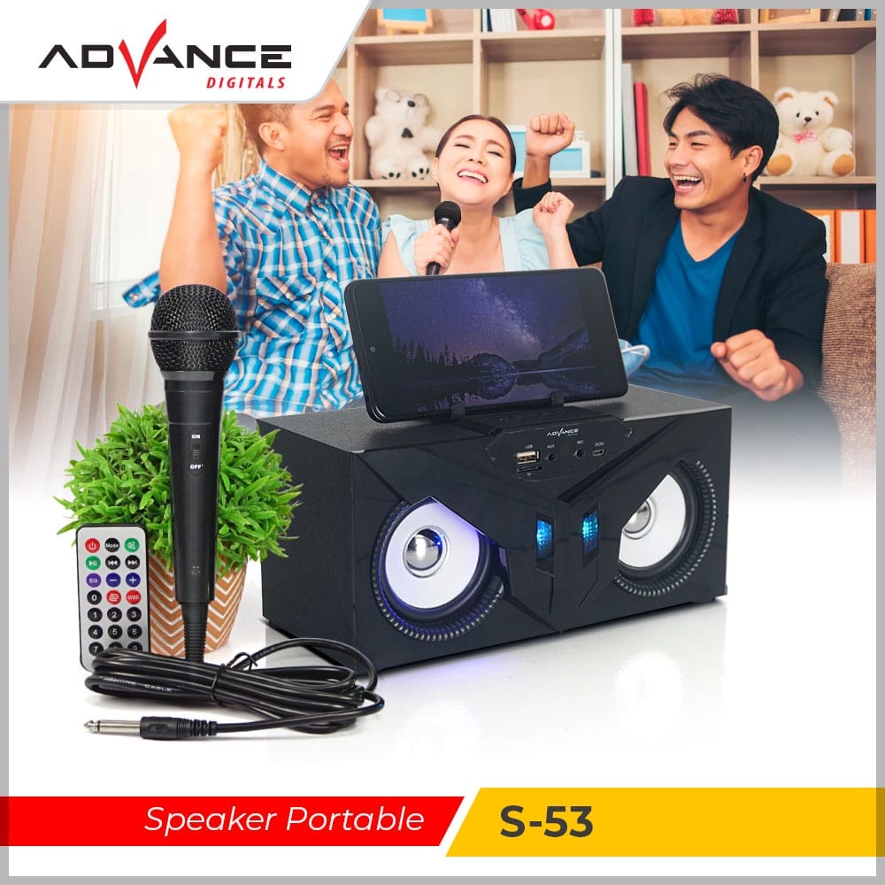 Advance Speaker Bluetooth Portable + Mic S53