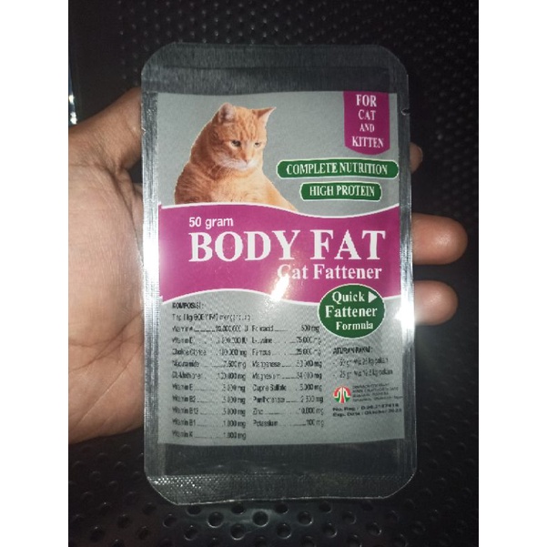 body fat 50gram vitamin kucing bodyfat