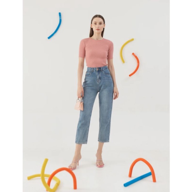 Ready stock - Oudre hajoo top pink / dusty blue size S/M dan M/L oudre gomin oudre iseul mido top du