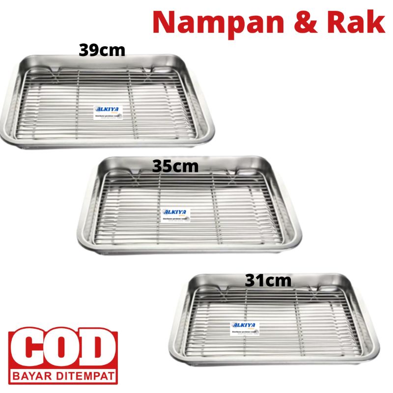 Cooling Tray set/Nampan stainless/Peniris makanan/Peniris gorengan/ber variasi