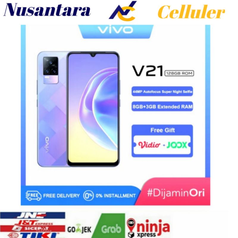 VIVO V21 4G 8/128 GB+NFC [ HP V21 RAM 8+3 GB extended ROM 128 GB] GARANSI RESMI