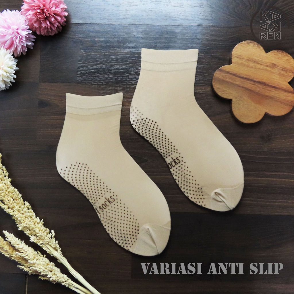 Kakaren Kaos Kaki Stocking Polos dan Anti Slip Wanita