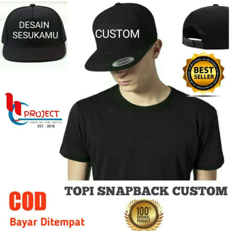 BORDIR CUSTOM TULISAN DAN LOGO TOPI SNAPBACK DEWASA REQUEST SATUAN