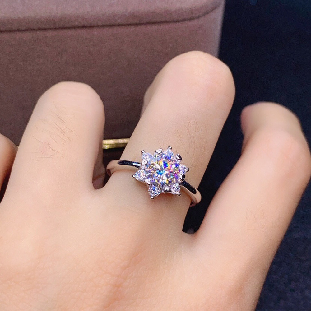 Cincin S925 Silver Aksen Kristal Berlian Untuk Wanita