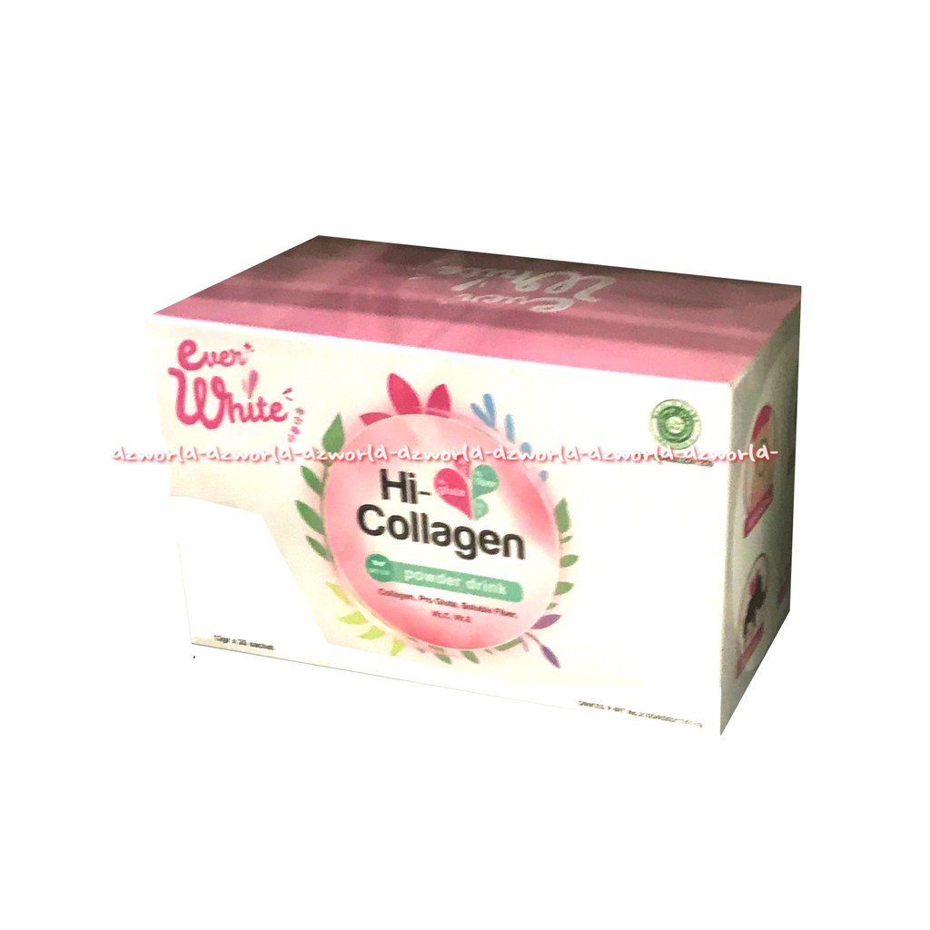 Hi-Collagen Ever White Drink Powder Minuman Untuk Anti Aging Minuman Untuk Kecantikan  Isi 20 scht