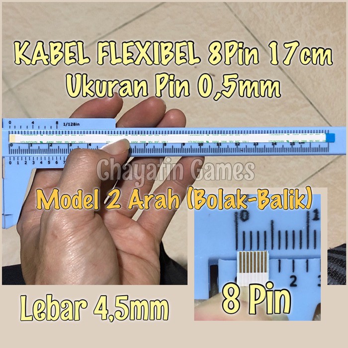 Kabel Flexibel 8 Pin 2 Arah Panjang kabel 17 cm ( 0,5 mm )