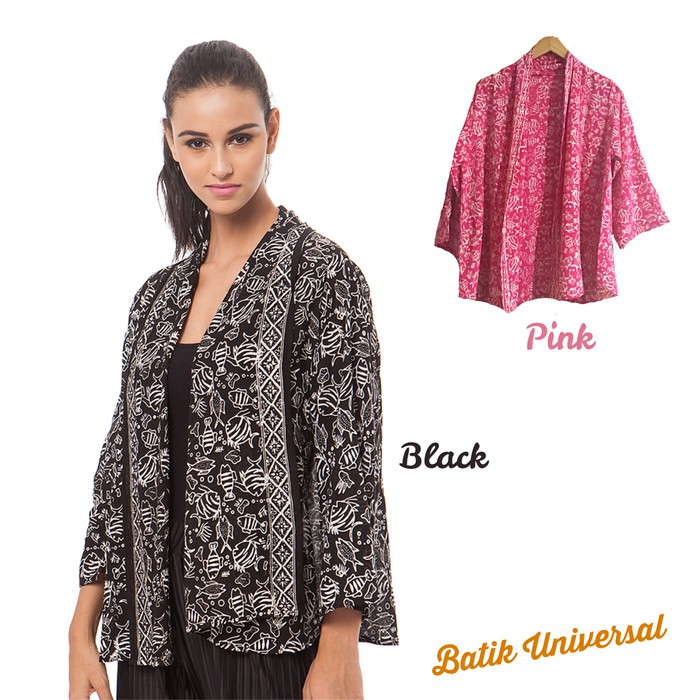 BATIK WANITA MODERN.ATASAN BATIK WANITA CARDIGAN - CINDY IKAN