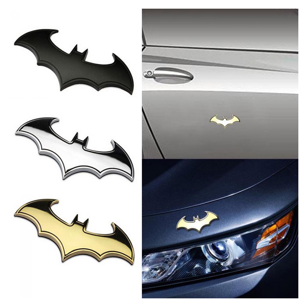 Suyou Stiker Emblem Logo Batman 3d Bahan Metal Untuk Mobil / Motor