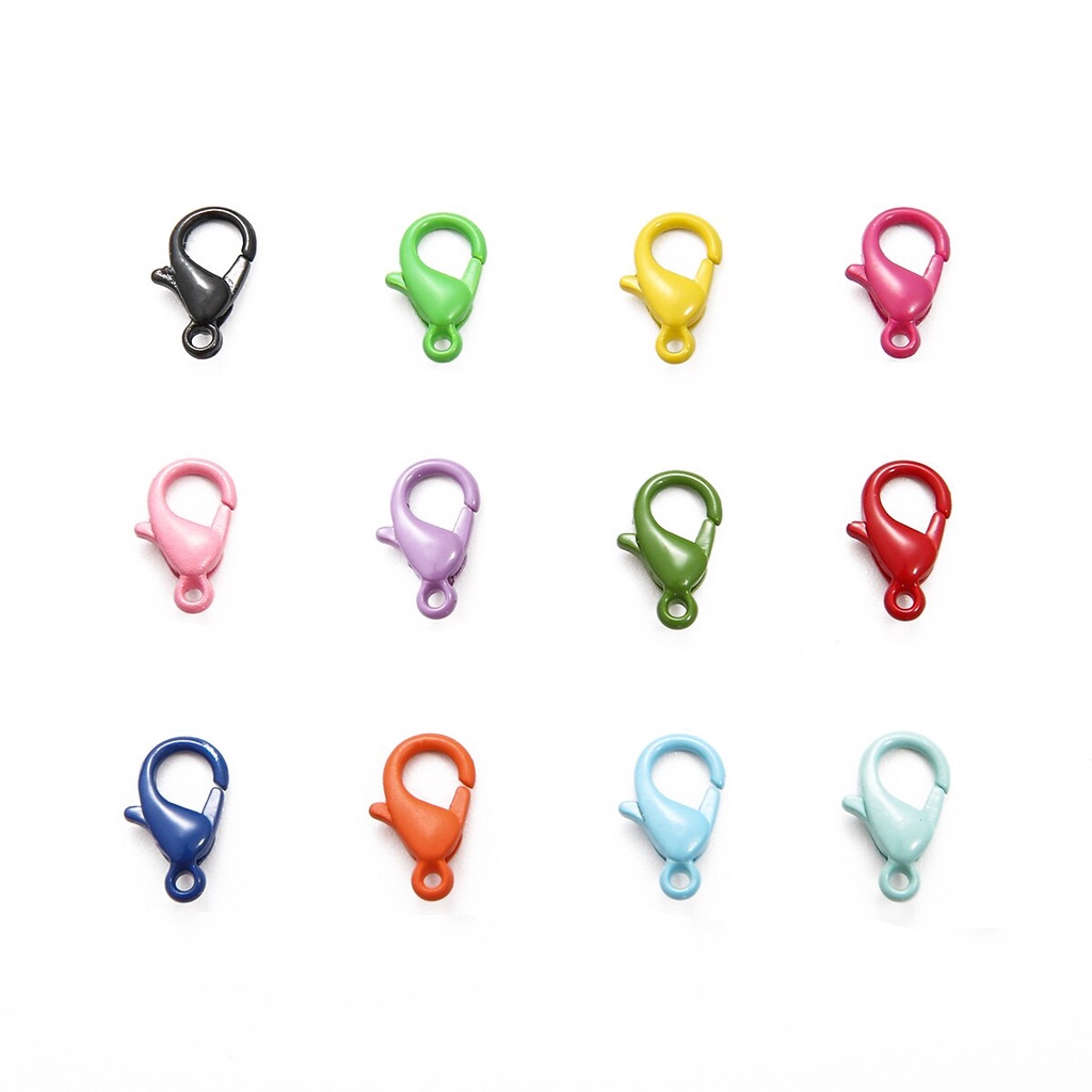 10PCS/Lot 7x12mm Color Painted Keyring Charms Buckle Lobster Lock DIY Chain Handmade Decoration Jewelry Accessories Wholesale