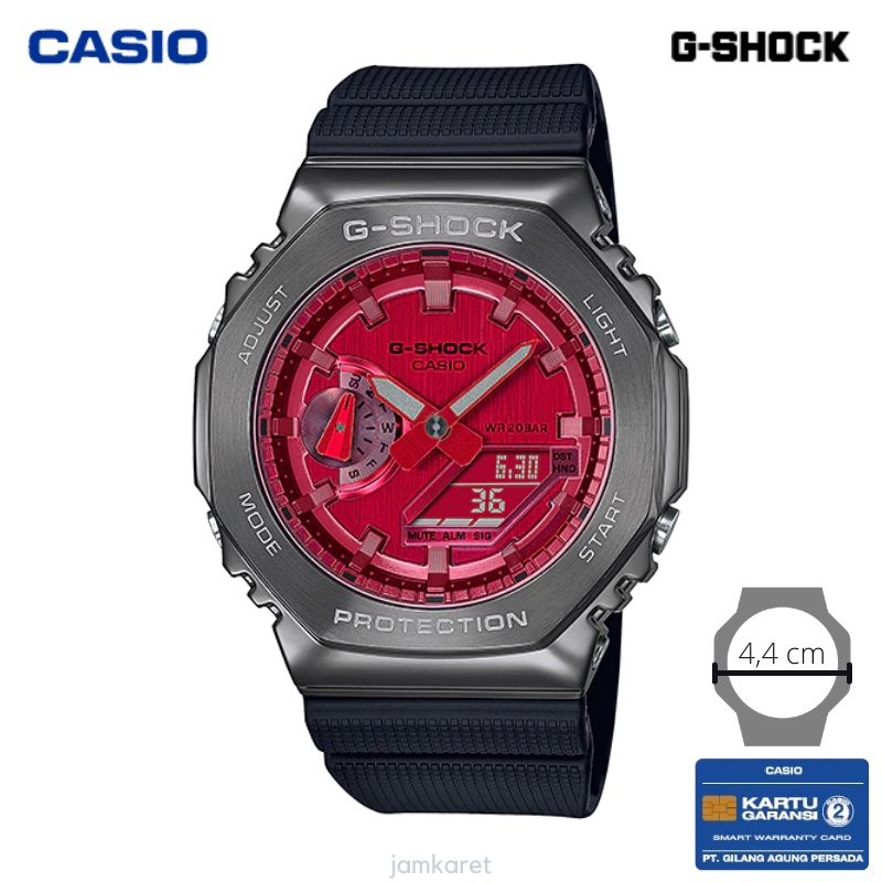 JAM TANGAN PRIA CASIO G-SHOCK GM-2100B-4A ORIGINAL - GSHOCK HITAM MERAH