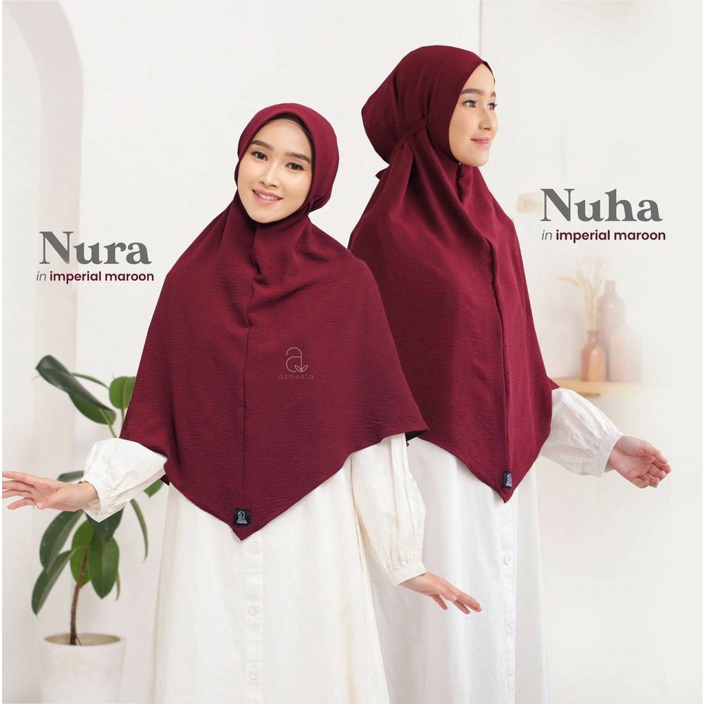 AZMEELA NURA NUHA HIJAB INSTAN TALI CRINKLE | HIJAB INSTAN PED ANTEM DAN NON PED TALI