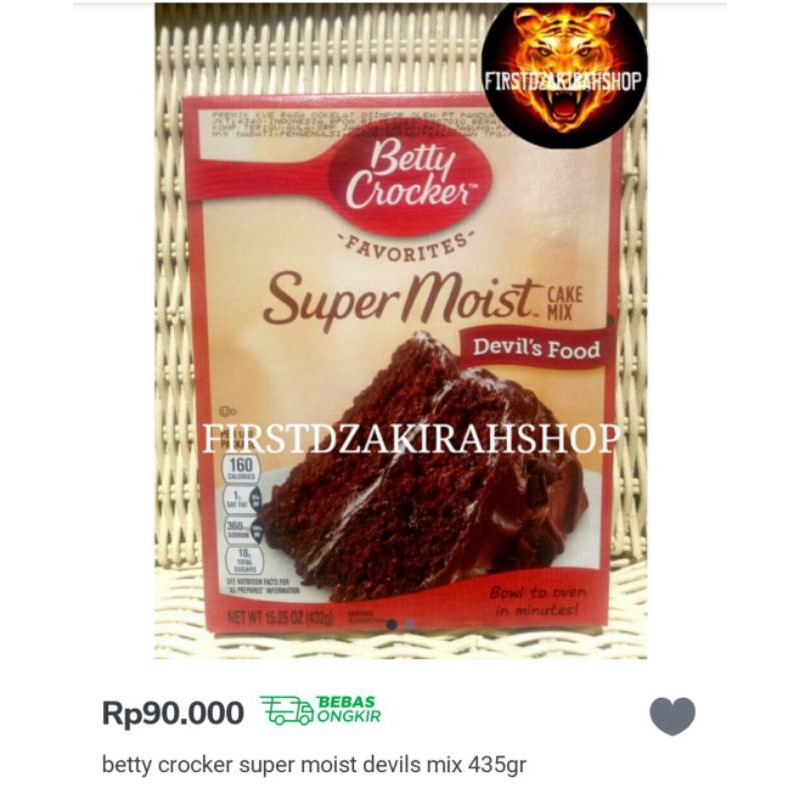 

Betty crocker super moist devils mix 435gr