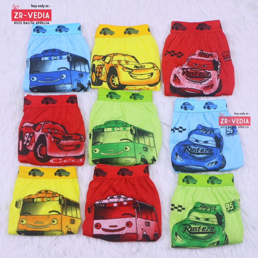 (ISI 6-12 PC) Celana Dalam uk 1-2 Tahun / Anak Cowok Bahan Katun CD Pakaian Dalam Underwear