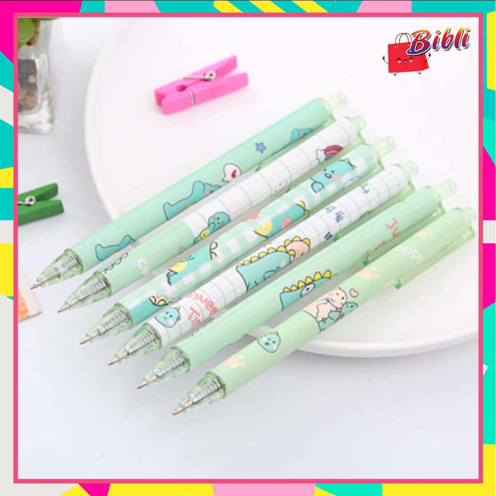 

♛ ♛Pulpen Gel Motif Cartoon Pulpen Pelajar Dan Kantor Pena Lucu Motif Dinosaur