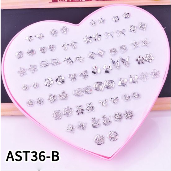 Anting SET 36 Tusuk Berbagai Bentuk Women Earrings Set-B