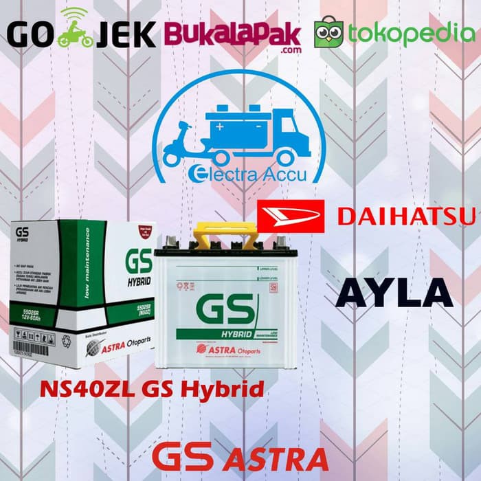 "Aki Mobil Daihatsu Sigra NS40ZL GS Astra Hybrid Aki Basah Original"