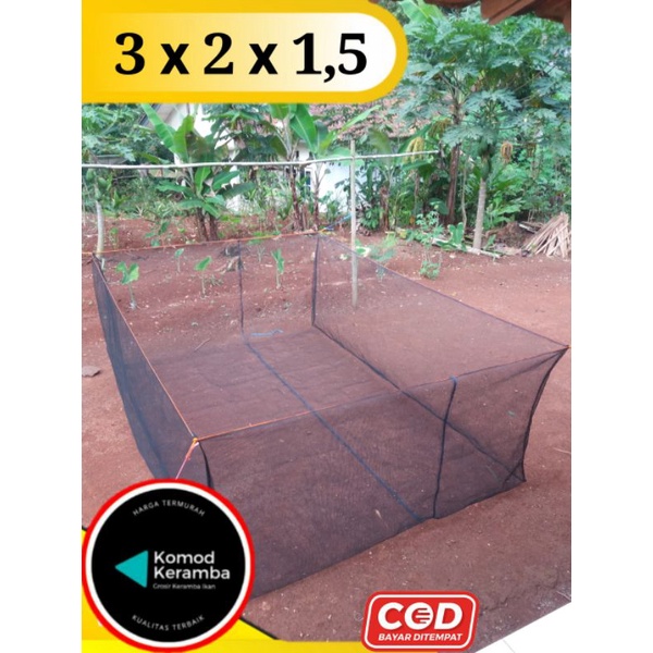 keramba ikan 3x2x1,5 waring RK jaring apung karamba kerambah ikan nila siap pakai