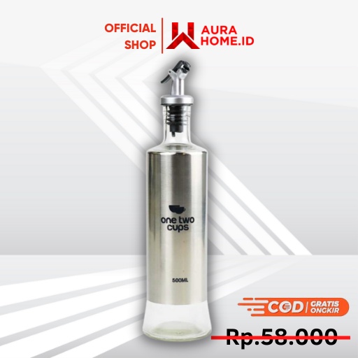 Botol Minyak Olive Oil Stainles Steel Platted 500ml / Botol Tempat Penyimpanan Minyak Goreng Zaitun 