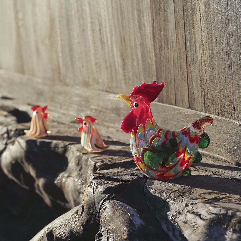 (Color Glaze Chick Ayam Jantan Bonsai Warna-Warni Untuk Dekorasi Ruang Tamu