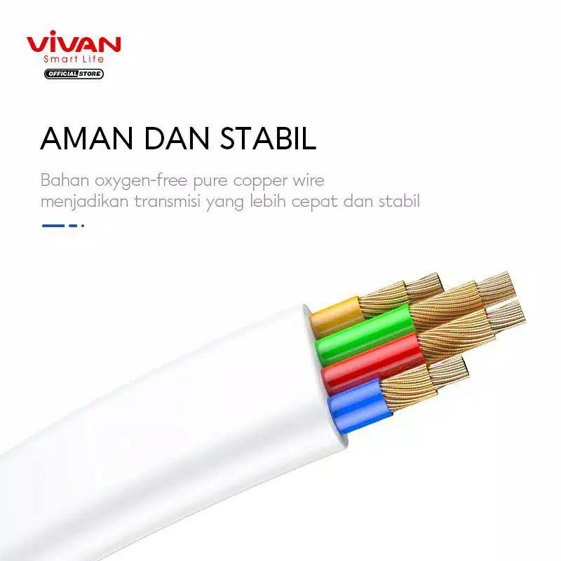 Kabel Data Vivan SL100S 2A Kabel Data Lightning iPhone ORIGINAL