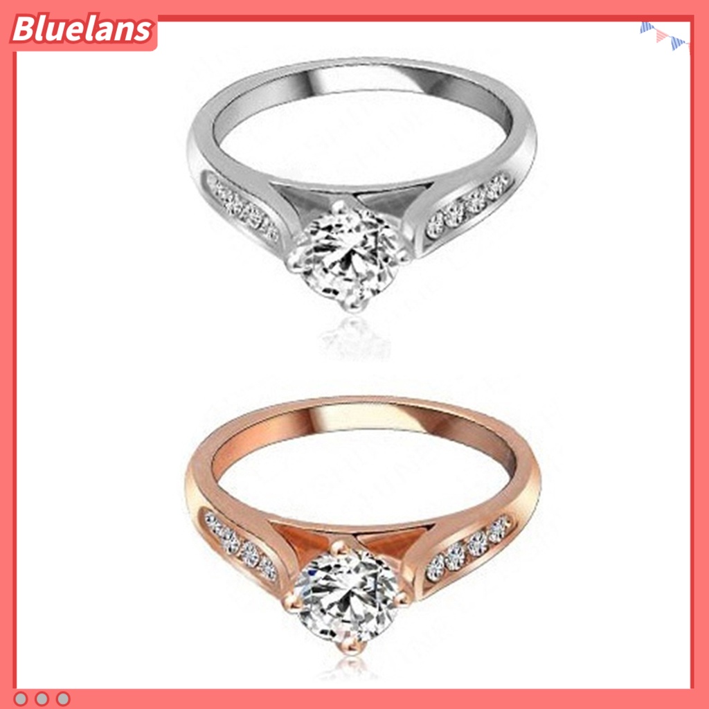 Bluelans Simple Ring Inserted Charming 2 Colors Simple Inlaid Ring