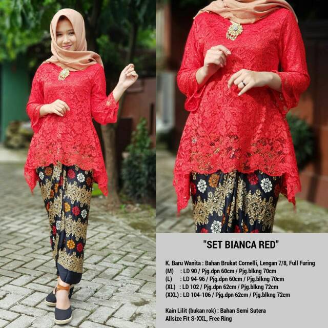 Bianca Set Kebaya  Brukat Modern  Shopee  Indonesia