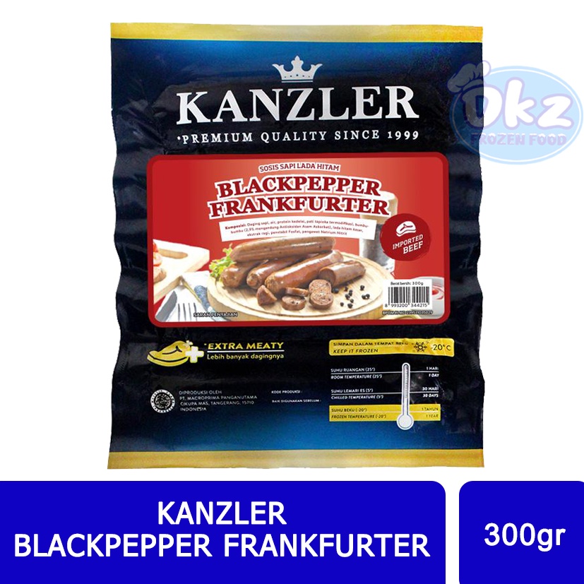 

KANZLER Sosis Beef Blackpepper Frankfurter 6 pcs [300 gr]