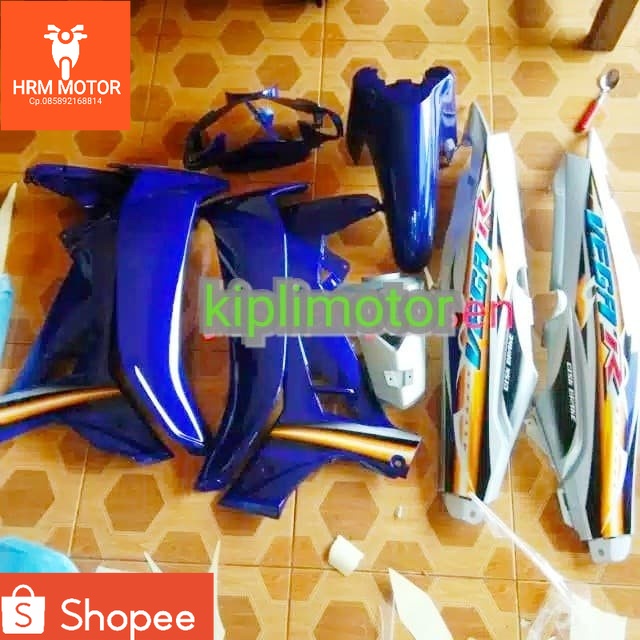 Cover body Alus Yamaha Vega r new silver biru