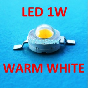 High Power LED 1W Kuning / Warm White (3000 - 3500K) 3.2 - 3.4V 300mA