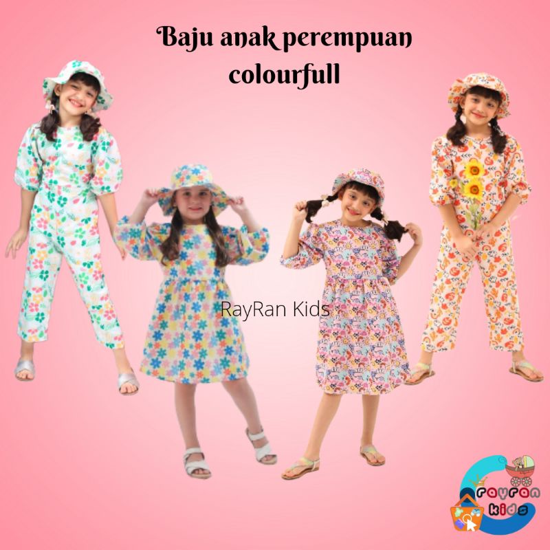 Baju anak perempuan fullprint usia 2 3 4 tahun Dress pantai anak perempuan Jumpsuit anak perempuan l