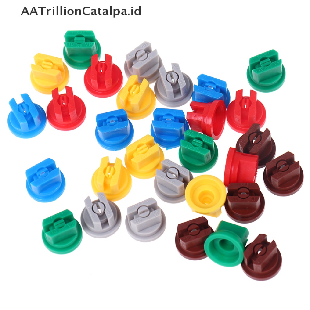 Aatrillioncatalpa 5pcs Nozzle Kepala Spray Atomisasi Tekanan Tinggi Bentuk Kipas Untuk Irigasi Tanaman